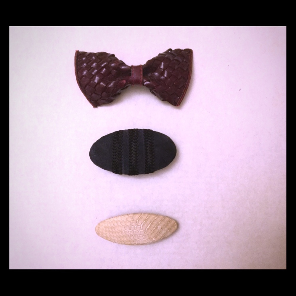Leather Vintage Hair Barrettes